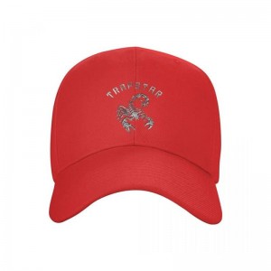Férfi Trapstar Baseball black Cap Kalap Piros | Hungary CP40-716