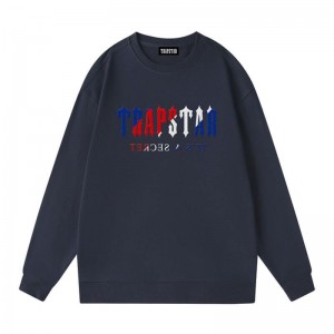 Férfi Trapstar Crewneck It’s A Secret Galaxy Pulóverek NavyBlue | Hungary HU48-473