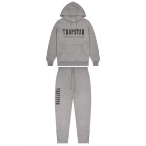 Férfi Trapstar Decoded Chenille 2.0 Hoodie Melegítő Szürke | Hungary LX49-650