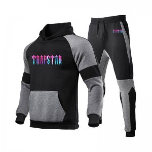 Férfi Trapstar Fleece Causal Sport Melegítő Fekete | Hungary DN87-420