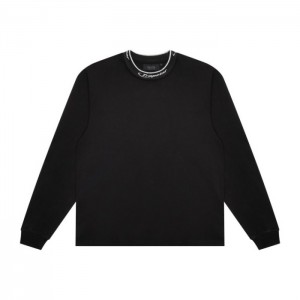 Férfi Trapstar Hyperdrive Collar LS Top Póló Fekete Fehér | Hungary EJ74-689