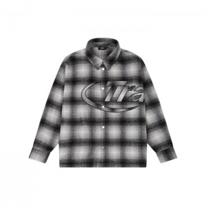 Férfi Trapstar Hyperdrive Overshirt Shirt Felsőruházat Fekete | Hungary GH63-784