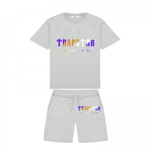 Férfi Trapstar Irongate Arch Chenille Set Rövidnadrág Szürke | Hungary UL53-744