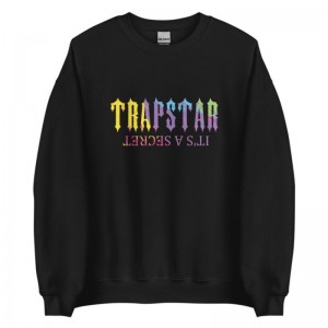 Férfi Trapstar It’s A Secret Print Logo Pulóverek Fekete | Hungary VS59-445