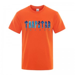 Férfi Trapstar London Chenille Tee Póló Narancssárga | Hungary RK71-279