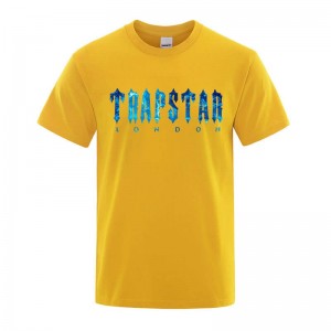 Férfi Trapstar London Chenille Tee Póló Sárga | Hungary FT85-893