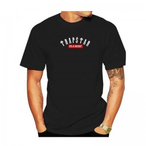Férfi Trapstar London Co-Branded Rövid Sleeve Póló Fekete | Hungary FW01-791