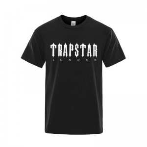 Férfi Trapstar London Letter Printed Póló Fekete | Hungary SA83-101
