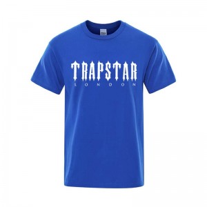 Férfi Trapstar London Letter Printed Póló Kék | Hungary TY86-112