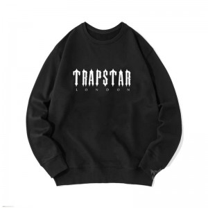 Férfi Trapstar Merch London Pulóverek Fekete | Hungary WG36-421