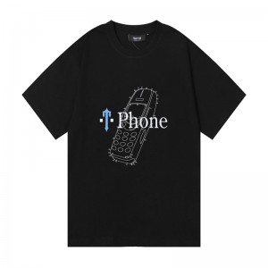 Férfi Trapstar Paint Splatter Phone Póló Fekete | Hungary ZP25-249