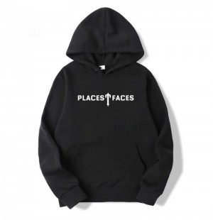Férfi Trapstar Places Tee Faces Pulcsi Fekete | Hungary QZ28-127