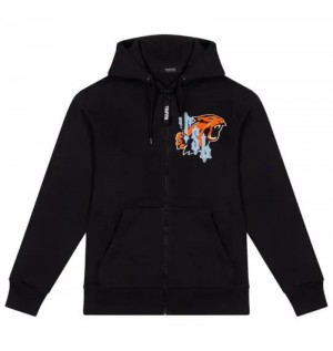 Férfi Trapstar SHooters Zip Logo Pulcsi Fekete | Hungary HG39-046