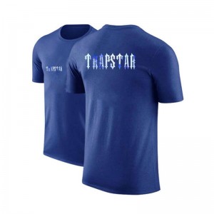 Férfi Trapstar Shorts Sleeve Round-Neck Póló Kék | Hungary IB50-633