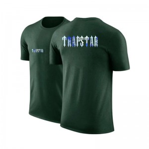 Férfi Trapstar Shorts Sleeve Round-Neck Póló Zöld | Hungary ED40-323
