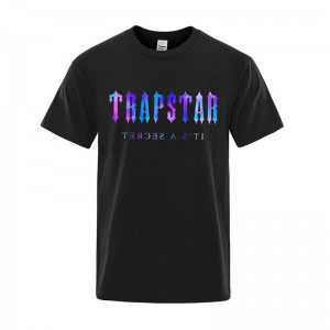 Férfi Trapstar Soft Rövid Sleeve Póló Fekete | Hungary LO21-098