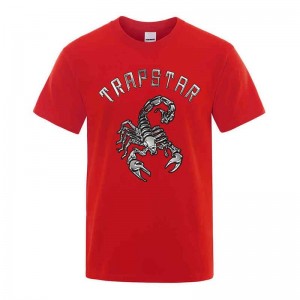 Férfi Trapstar Spider Printed Grafika Tee Póló Piros | Hungary VI64-410