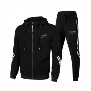 Férfi Trapstar Sportwear Logo Melegítő Fekete | Hungary QC64-319