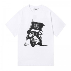 Férfi Trapstar Tiger Bike Rider Flag Póló Fehér | Hungary GM08-760