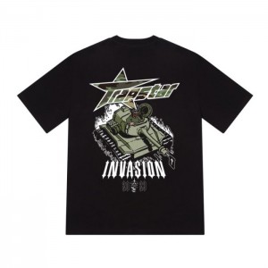 Férfi Trapstar Trap Invasion Tee Póló Fekete | Hungary EV40-934