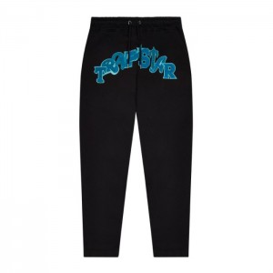 Férfi Trapstar Wildcard Jogging Bottoms Melegítő Fekete Türkiz | Hungary IR69-912