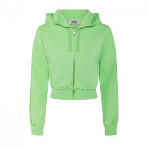 Női Trapstar Irongate Cropped Batwing Zip Hoodie Pulcsi Zöld | Hungary LN21-512