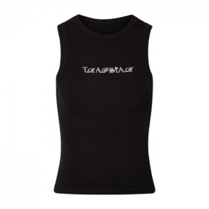 Női Trapstar Script Racer Vest Felső Fekete Fehér | Hungary PH10-967