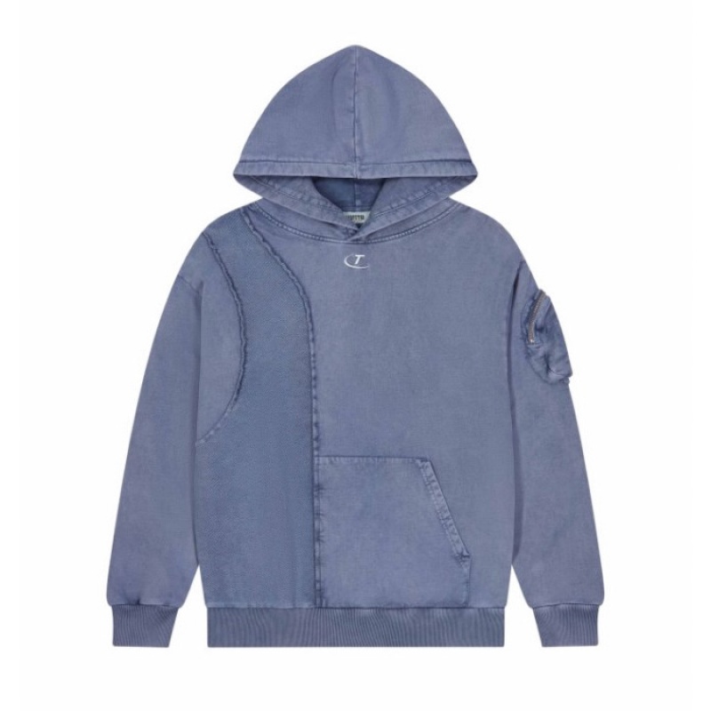 Férfi Trapstar Construct Hoodie Melegítő Kék | Hungary EU42-173