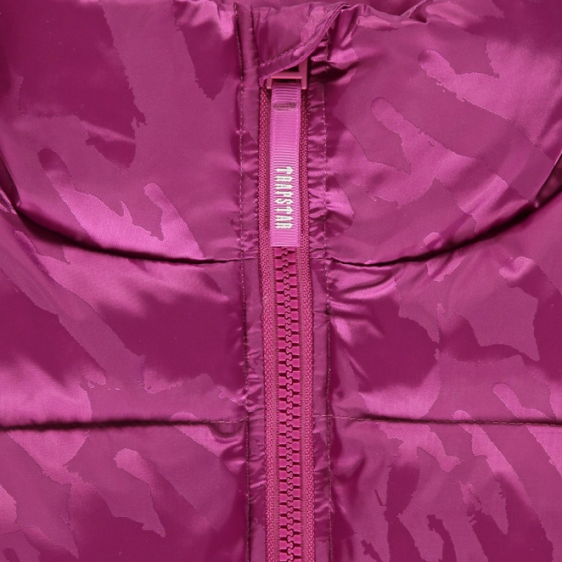 Férfi Trapstar Cropped T Jacquard Puffer Felsőruházat Fukszia Rózsaszín | Hungary VC03-153