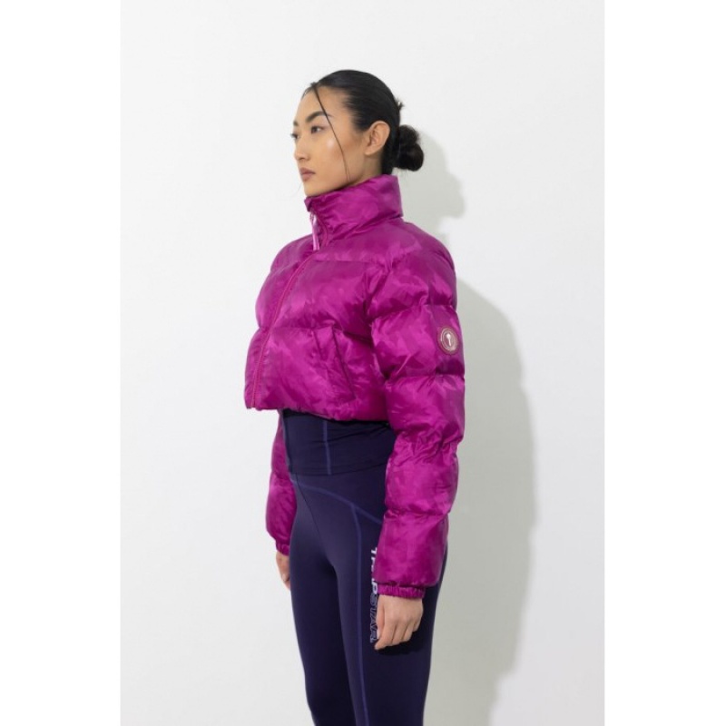 Férfi Trapstar Cropped T Jacquard Puffer Felsőruházat Fukszia Rózsaszín | Hungary VC03-153