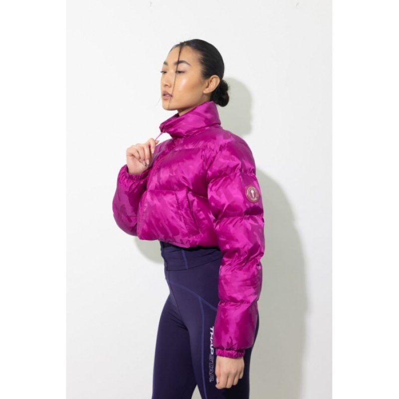 Férfi Trapstar Cropped T Jacquard Puffer Felsőruházat Fukszia Rózsaszín | Hungary VC03-153