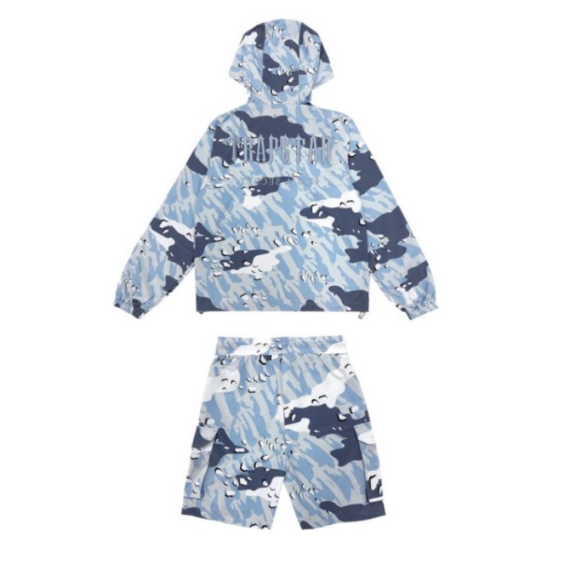 Férfi Trapstar Decoded Camo Windbreaker Felsőruházat Kék Camo | Hungary HW54-050
