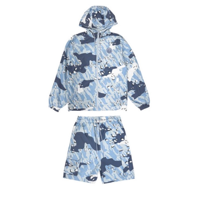 Férfi Trapstar Decoded Camo Windbreaker Felsőruházat Kék Camo | Hungary HW54-050