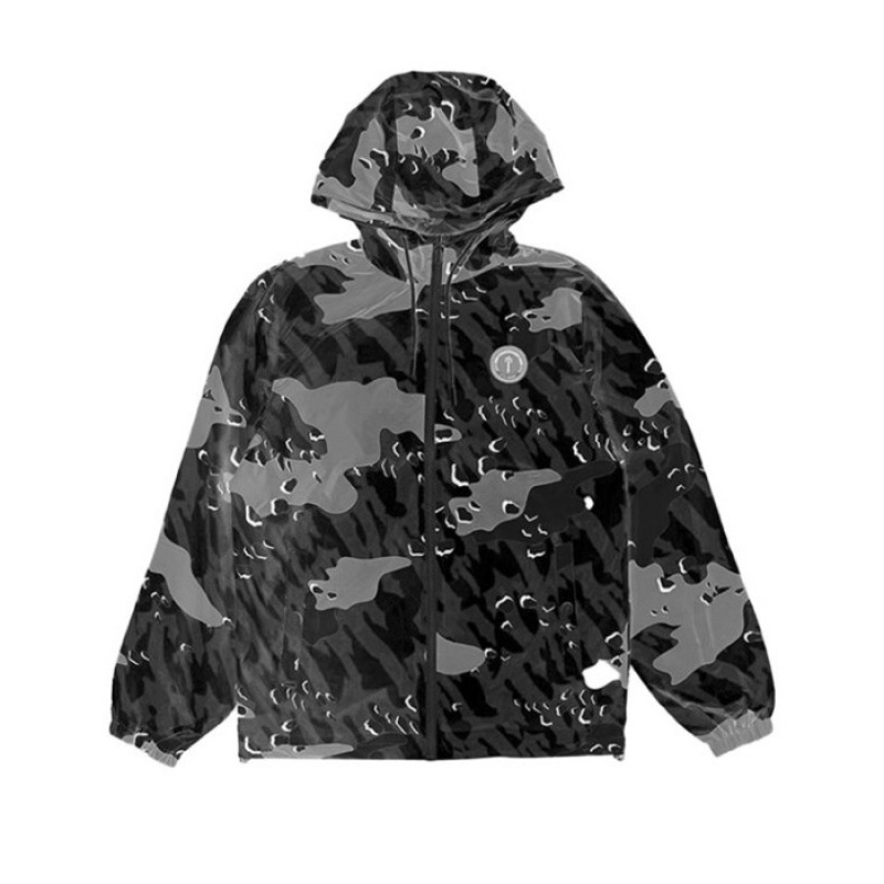 Férfi Trapstar Decoded Camo Windbreaker Felsőruházat Fekete Camo | Hungary YE02-058