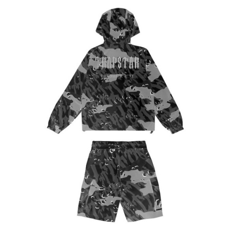 Férfi Trapstar Decoded Camo Windbreaker Felsőruházat Fekete Camo | Hungary YE02-058