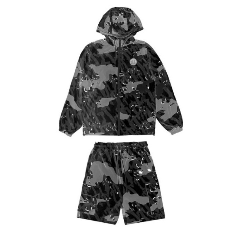 Férfi Trapstar Decoded Camo Windbreaker Felsőruházat Fekete Camo | Hungary YE02-058