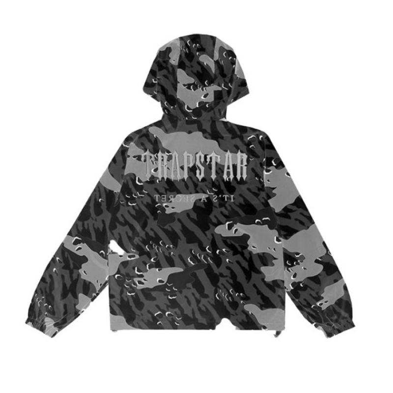 Férfi Trapstar Decoded Camo Windbreaker Felsőruházat Fekete Camo | Hungary YE02-058