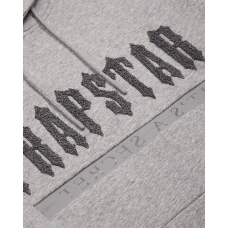Férfi Trapstar Decoded Chenille 2.0 Hoodie Melegítő Szürke | Hungary LX49-650