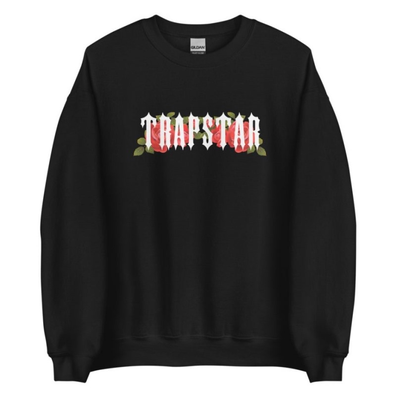 Férfi Trapstar Flowers Pulóverek Fekete | Hungary TG00-028