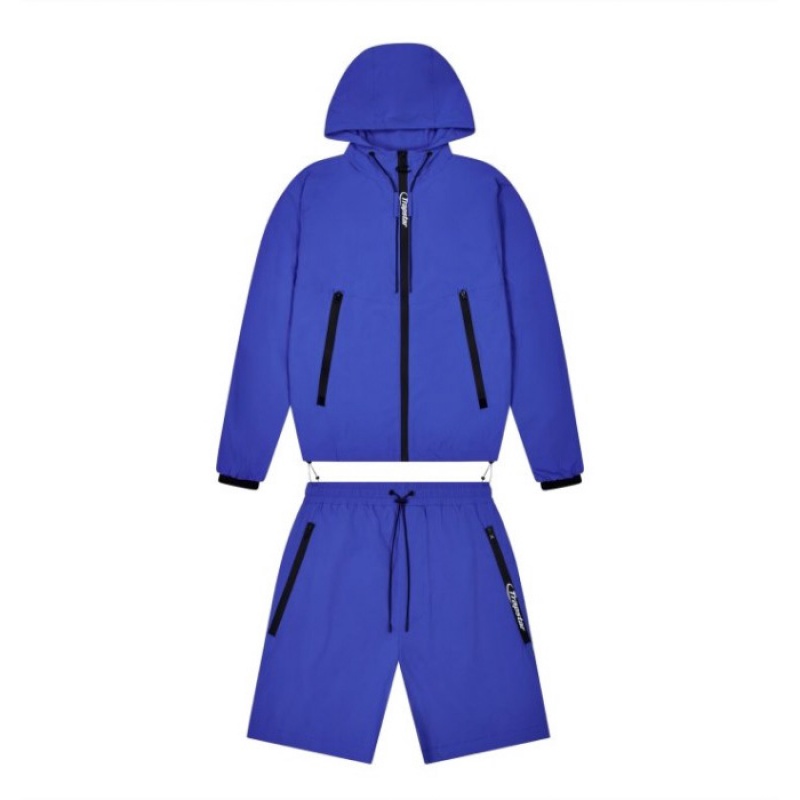 Férfi Trapstar Hyperdrive Embossed Windbreaker Felsőruházat Kék | Hungary AQ63-360