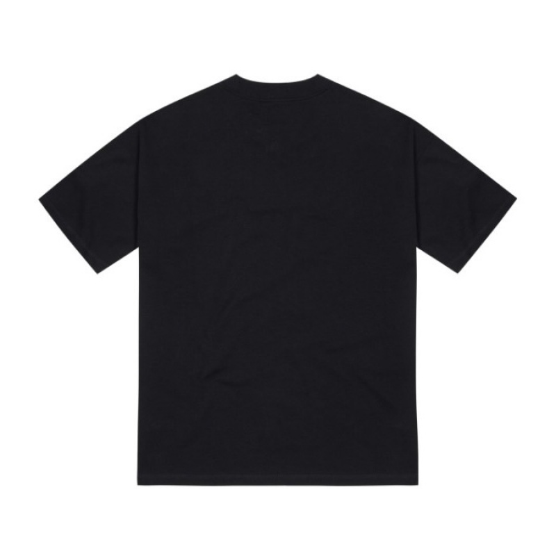 Férfi Trapstar Hyperdrive Embroidered Tee Póló Fekete Kék | Hungary ZD47-814