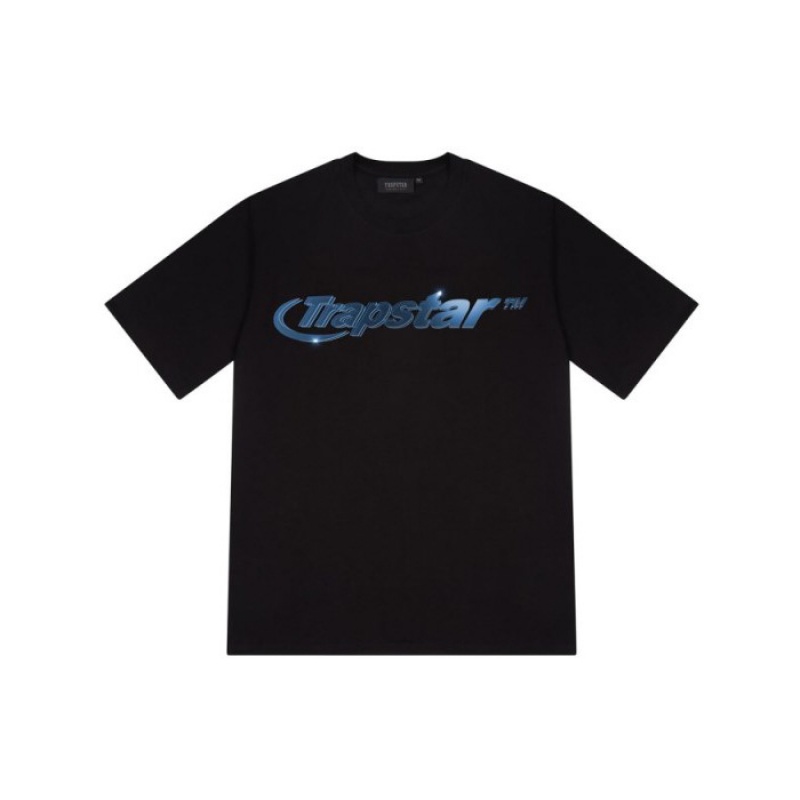 Férfi Trapstar Hyperdrive High Density Tee Póló Fekete | Hungary RQ68-720