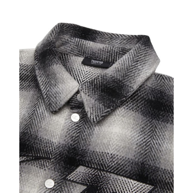 Férfi Trapstar Hyperdrive Overshirt Shirt Felsőruházat Fekete | Hungary GH63-784