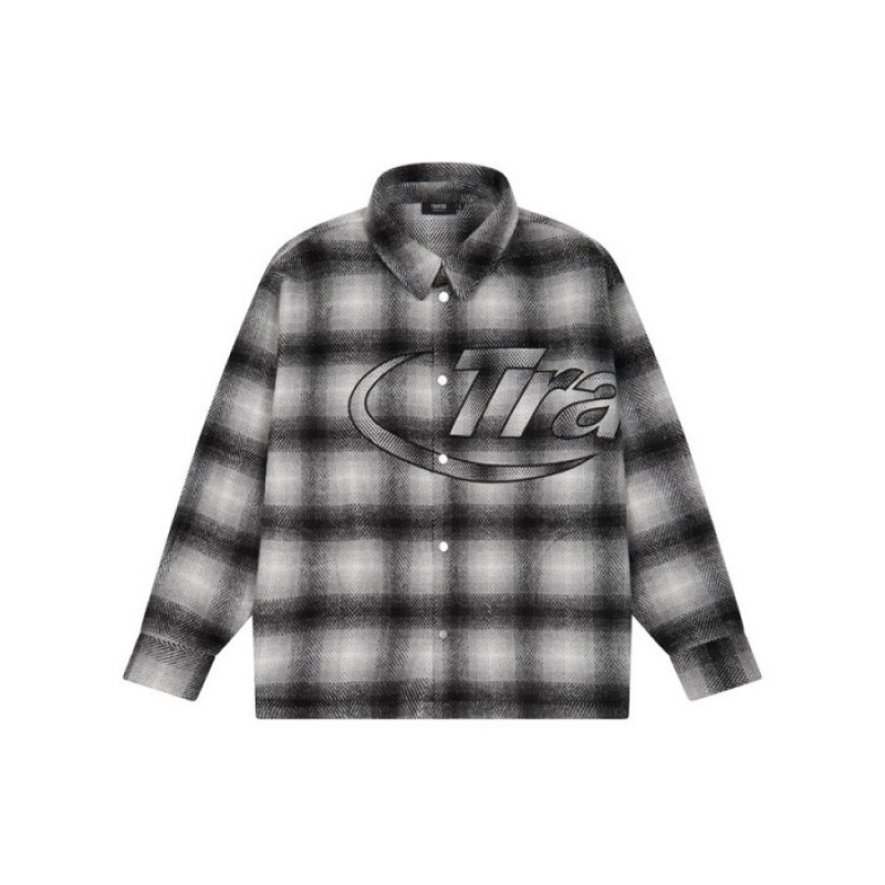 Férfi Trapstar Hyperdrive Overshirt Shirt Felsőruházat Fekete | Hungary GH63-784