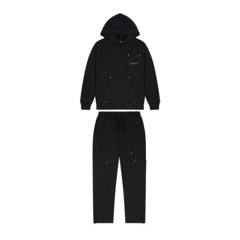 Férfi Trapstar Hyperdrive Reinforced Rivet Joggers Nadrág Fekete | Hungary XA12-674