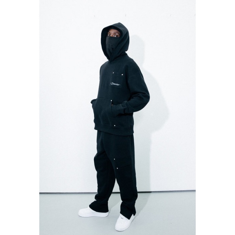 Férfi Trapstar Hyperdrive Reinforced Rivet Joggers Nadrág Fekete | Hungary XA12-674