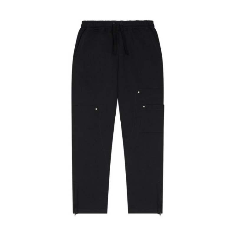 Férfi Trapstar Hyperdrive Reinforced Rivet Joggers Nadrág Fekete | Hungary XA12-674