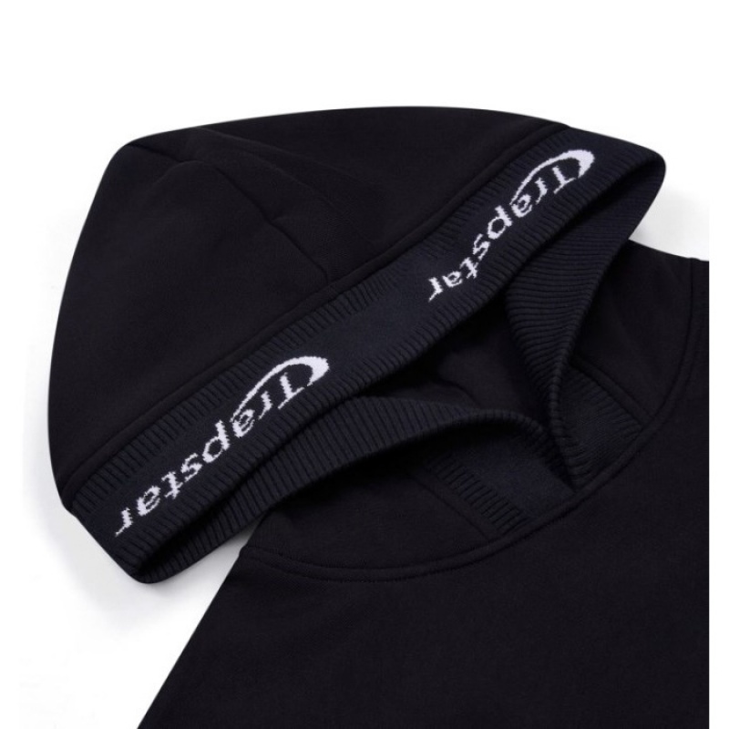 Férfi Trapstar Hyperdrive Rib Hoodie Shorts Set Melegítő Fekete | Hungary ZH33-992
