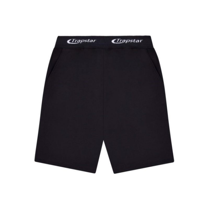 Férfi Trapstar Hyperdrive Rib Hoodie Shorts Set Melegítő Fekete | Hungary ZH33-992
