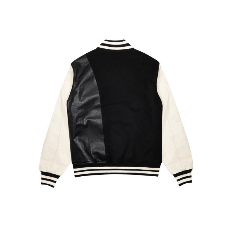 Férfi Trapstar Hyperdrive T Chenille Varsity Jacket Felsőruházat Fekete Fehér | Hungary BW40-702